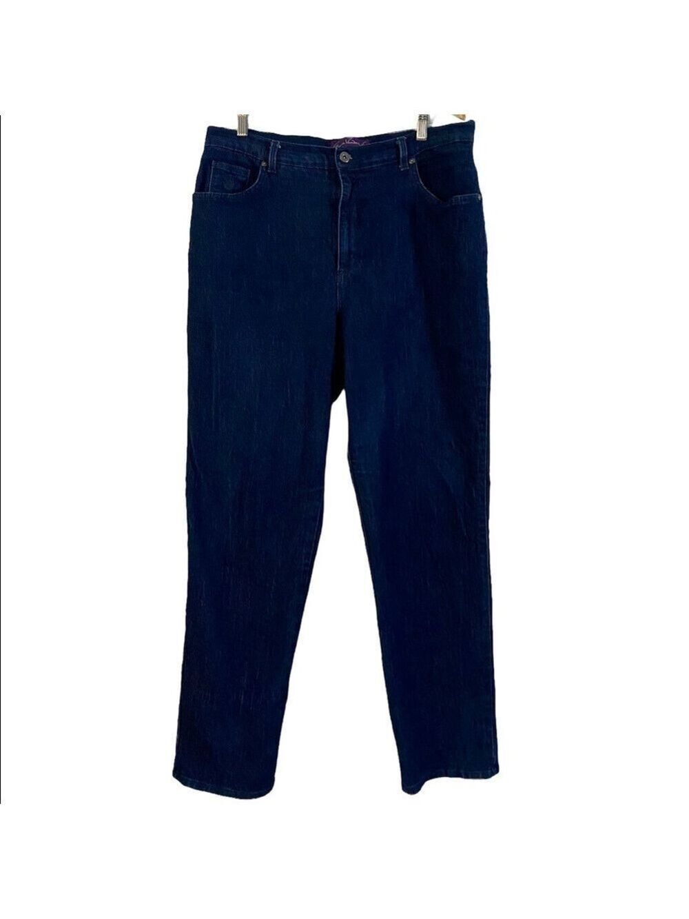 Gloria Vanderbilt Amanda Sz 8 Women’s Stretch Dark Denim Jeans Straight Leg